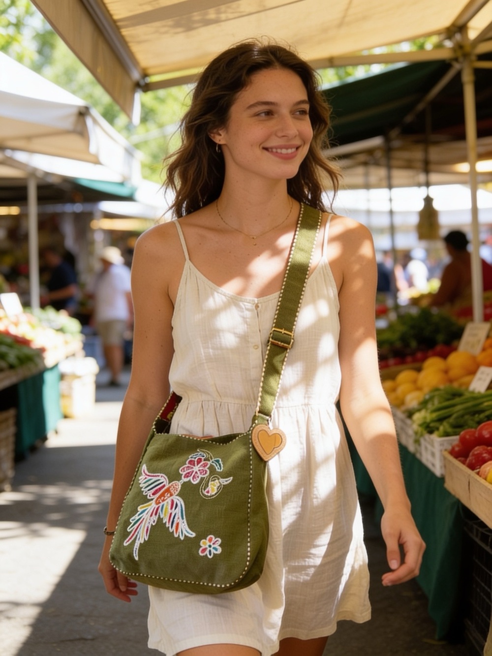 Loop Peace Dove Crossbody Tote Messenger Bag